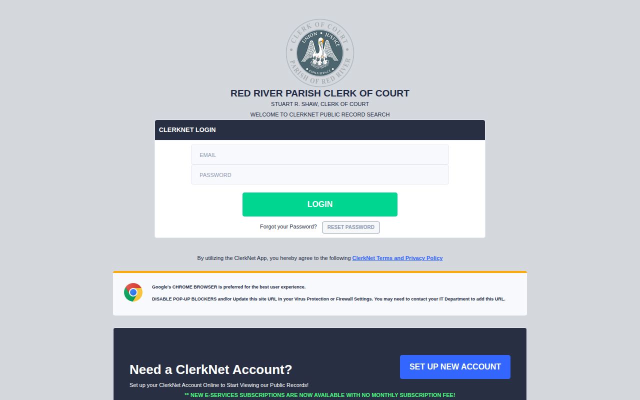 Red River Parish release court record search at ClerkNet