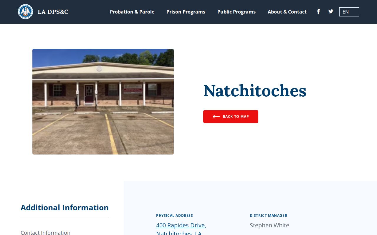 Red River Parish parole and probation district coverage page